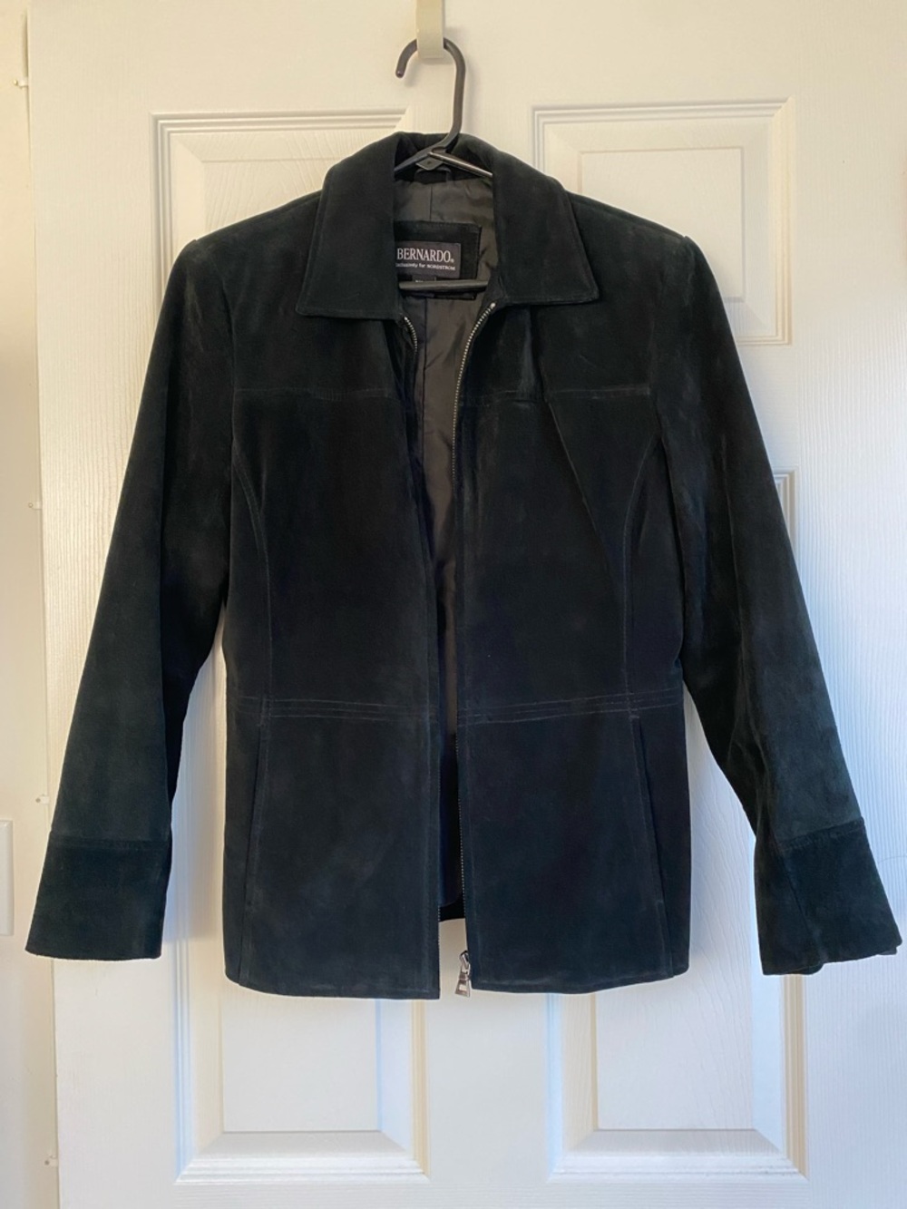 Bernardo Black Suede Zip-Front Jacket
